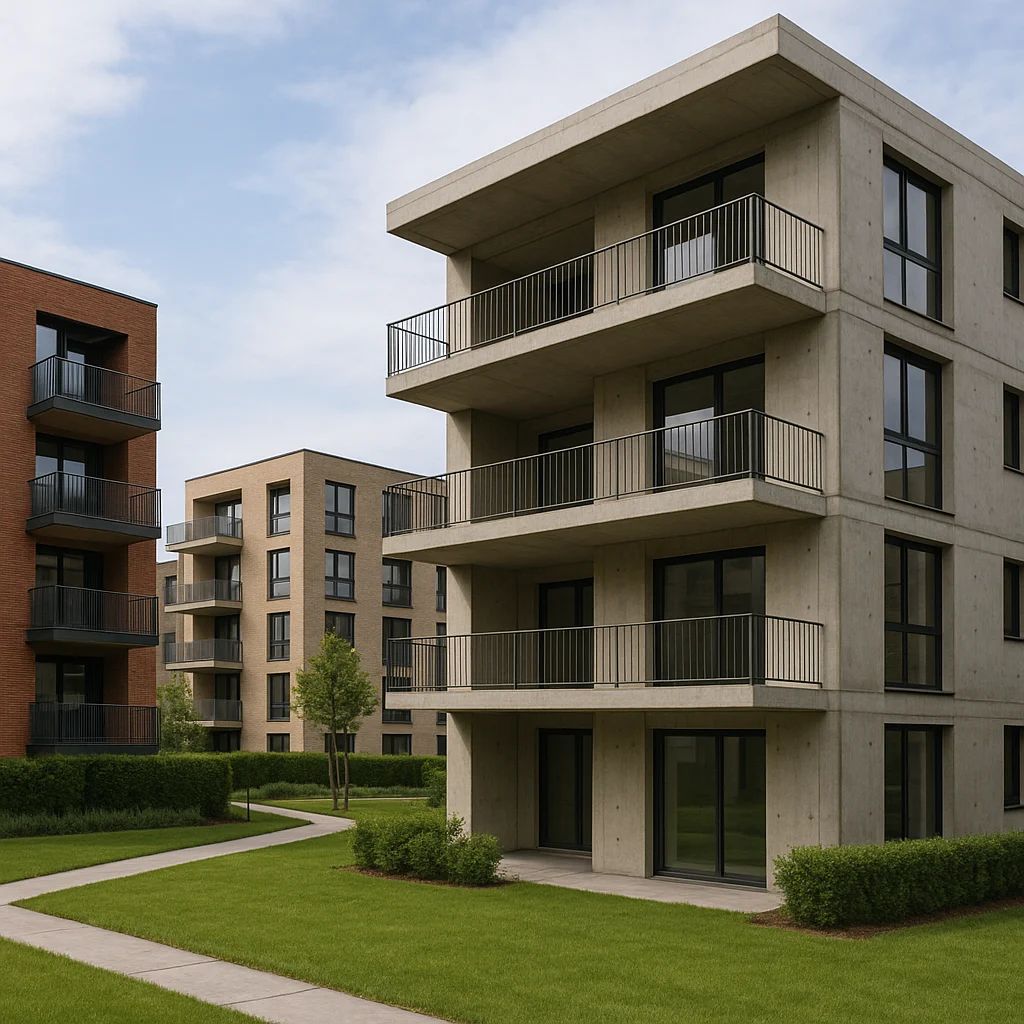 Complejo residencial moderno y luminoso
